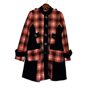 Paparazzi Red and Black Plaid Trench Coat